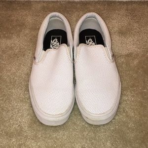 White leather perforated VANS